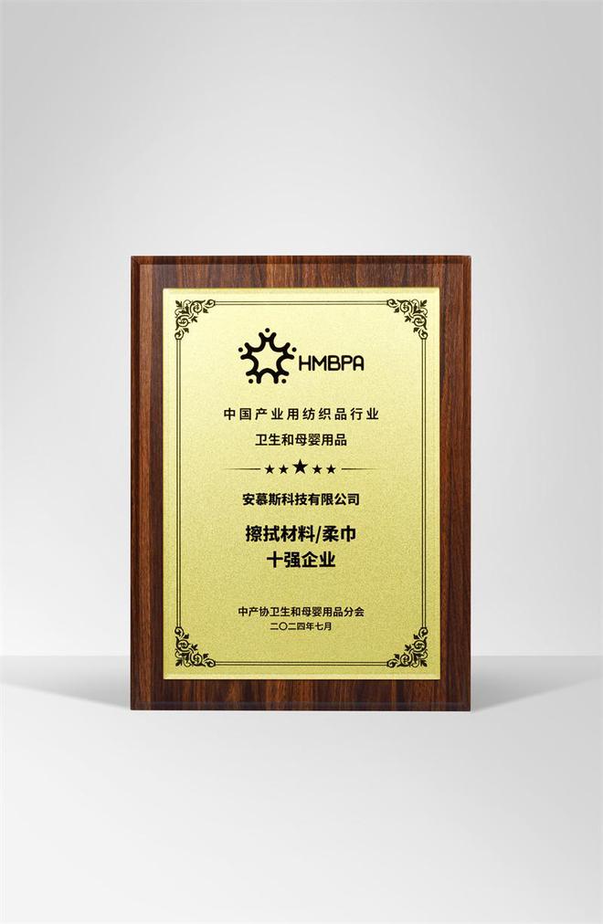 慕斯荣获中国柔巾行业十强企业j9九游会俱乐部登录入口安